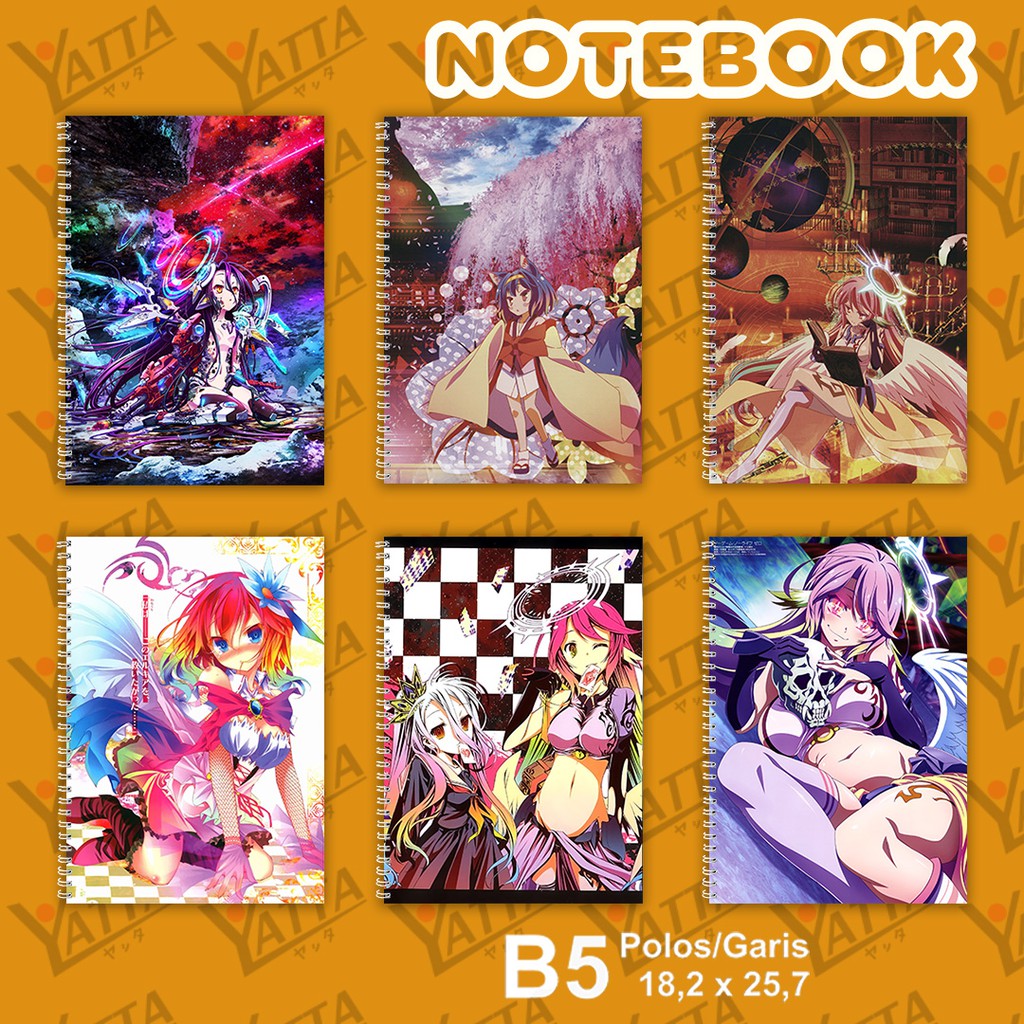 

Notebook Anime ukuran B5 18,2 cm x 25,7 cm No Game No Life