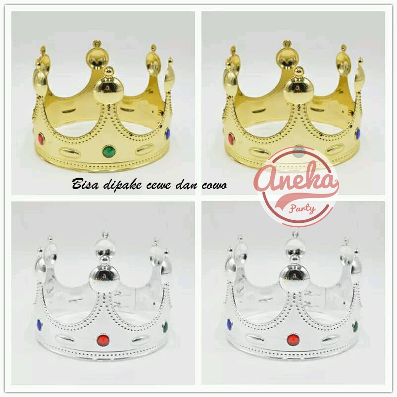 mahkota ultah raja king / mahkota raja gold & silver / chrown king / mahkota raja / topi mahkota 2