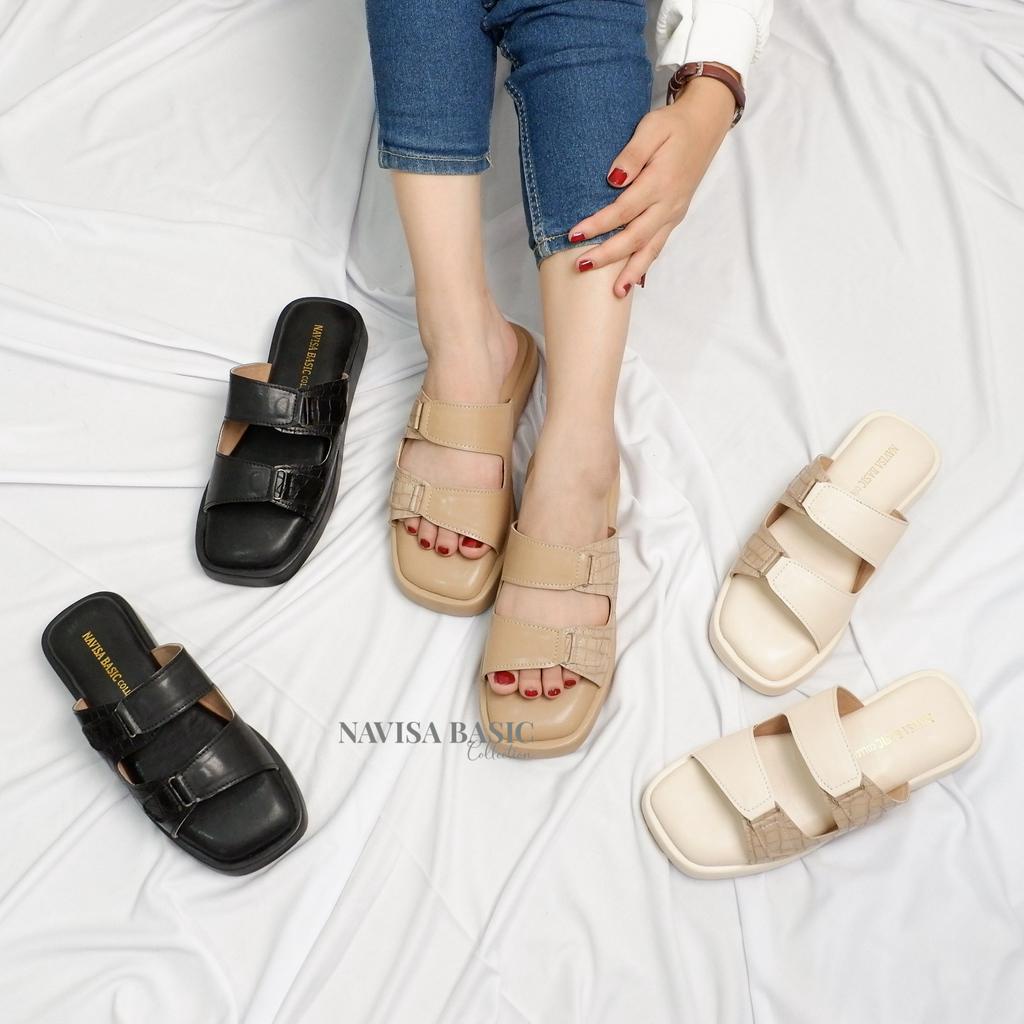 Sandal Wanita Korean Empuk Sandal Puffy Plaform Navisa basic collection