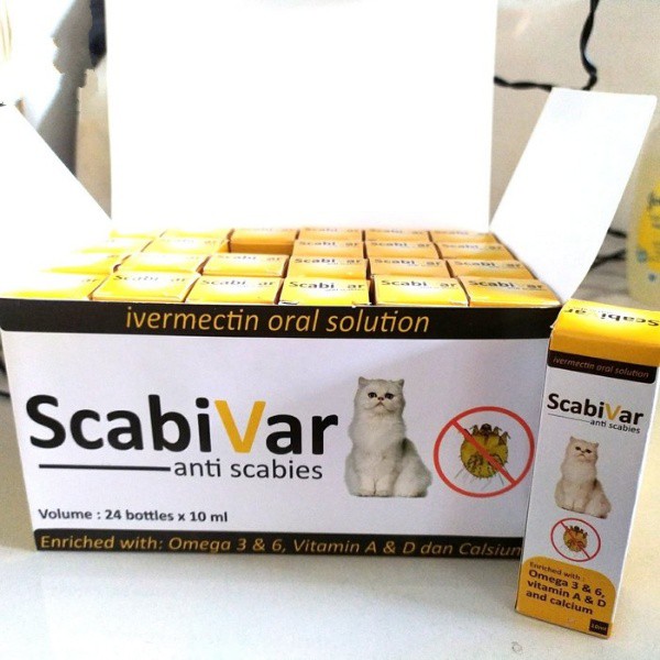 ScabiVar Obat Kutu Scabies Kudis Kulit Gatal Kucing Kelinci Anjing dll