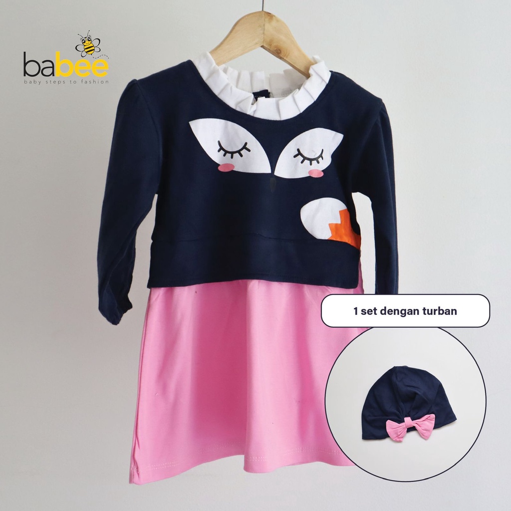 LAURA FOX Dress Baju Turban Topi Pergi Lucu Fashion Anak Bayi Perempuan Cewek Terlaris Lucu Murah