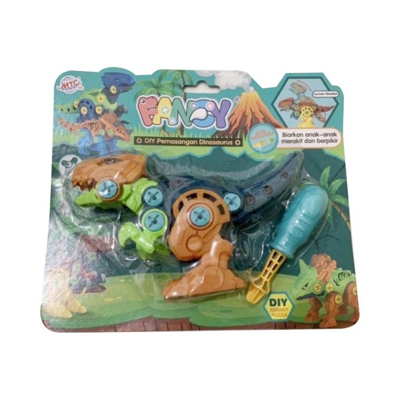 4D Puzzle Dino Asembly Obeng DIY Dinosaurus Bongkar Pasang Puzzle Mainan Dinosaurus Puzzle Dino