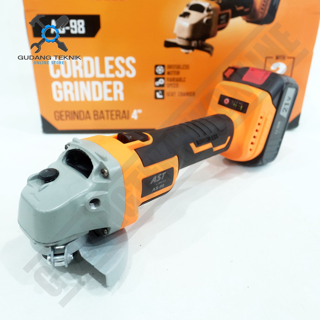 Gerinda Tangan 4&quot; CORDLESS AST AS98 / Mesin Gerinda Gurinda Tangan 4 Inch BATERAI AS 98 AST