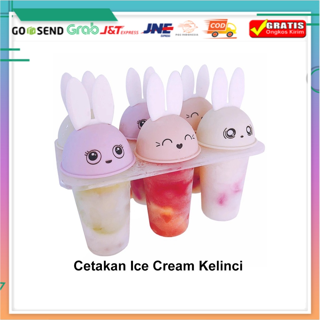 

CETAKAN ES KRIM KELINCI LUCU / ICE CREAM MOULD / Es Krim Cetakan Home-Made Es Nampan Kotak Es Beku Es Loli Ice Cream Mould Popsicle Mold Ice Tray Alat Berbentuk BS Beautiful Store ID