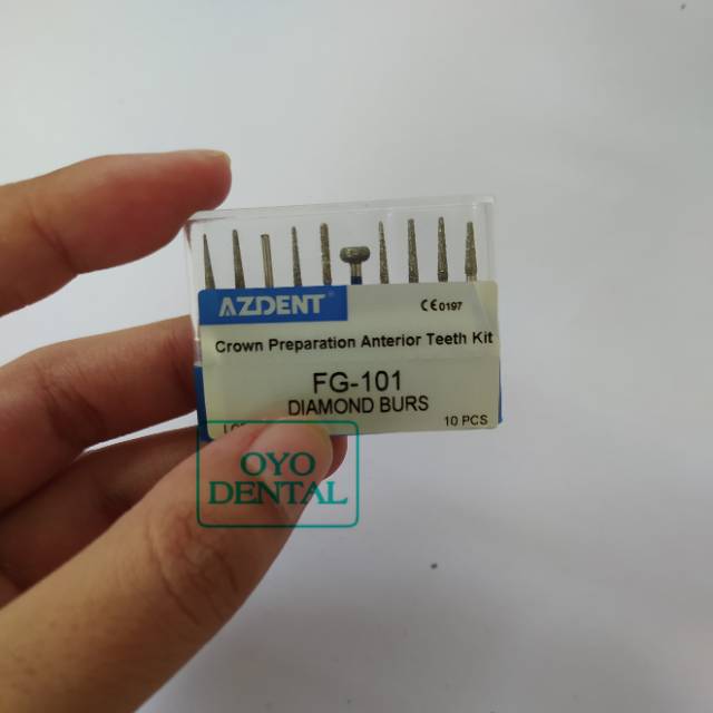 10 Kits Dental Diamond Burs FG-112 For Crown Prep On Anterior Teeth - High Speed Handpiece