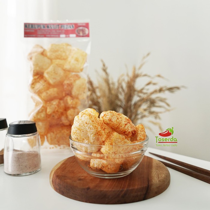 

KERUPUK KULIT SAPI PEDAS JERUK Krupuk Kulit Pedas Dorokdok Pedas Jeruk GLORY SNACK Cemilan Pedas