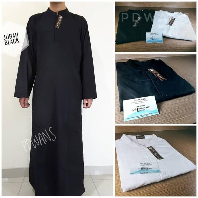 SELAMAT BELANJA DI TOKO KAMI GAMIS / JUBAH PRIA POLOS PUTIH DAN HITAM TANPA BORDIR BAJU KOKO JUBAH -