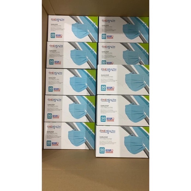 Masker Medis 3 ply Onehealth Per Box isi 50 Pcs / Surgical Face Mask One Health