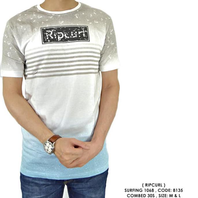 TERLARIS BAJU KAOS COWOK PRIA POLOS SURFING DISTRO RIPCURL RIP CURL 131 - seperti di foto, M