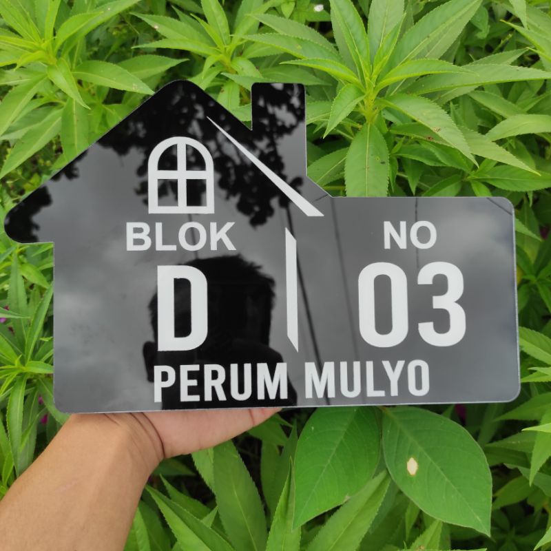 LANGSUNG KIRIM !!! MURAH!! PAPAN NOMOR RUMAH 28 x 18 cm / BAHAN ACRYLIC / LASER CUTTING NOMOR RUMAH AKRILIK