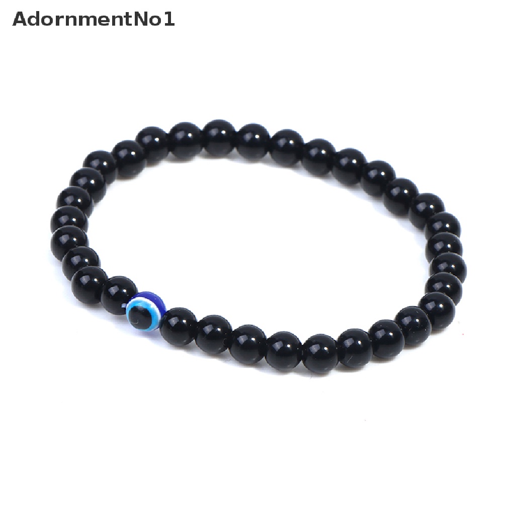 (AdornmentNo1) Gelang Tangan Manik-Manik Batu Alam Motif Mata Iblis Turki Untuk Pria / Wanita / Yoga