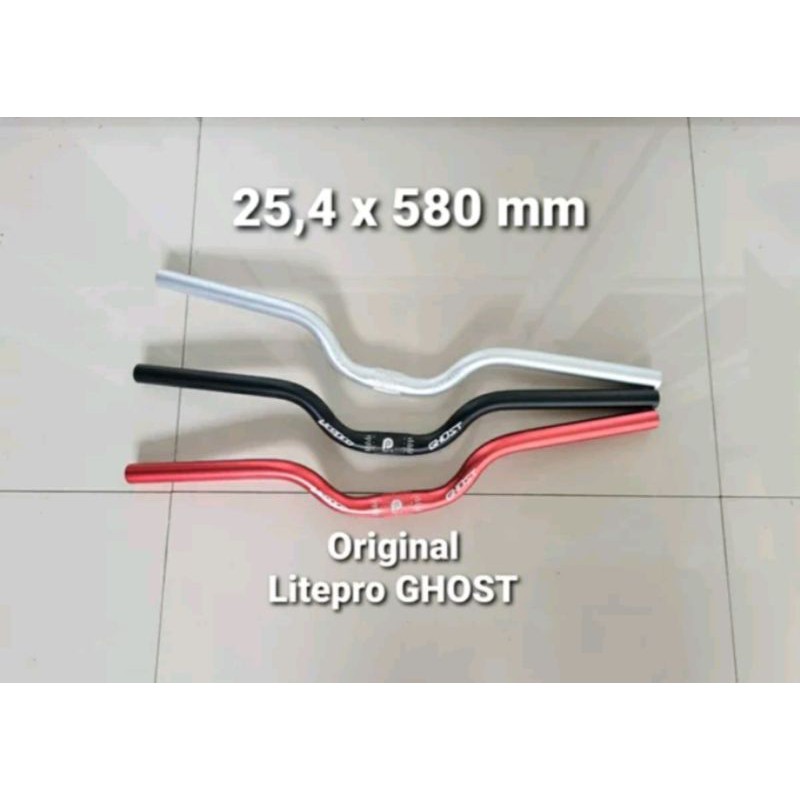 w handlebar litepro ghost stang alloy 25.4 x 580 mm 58 cm type mid rise riser