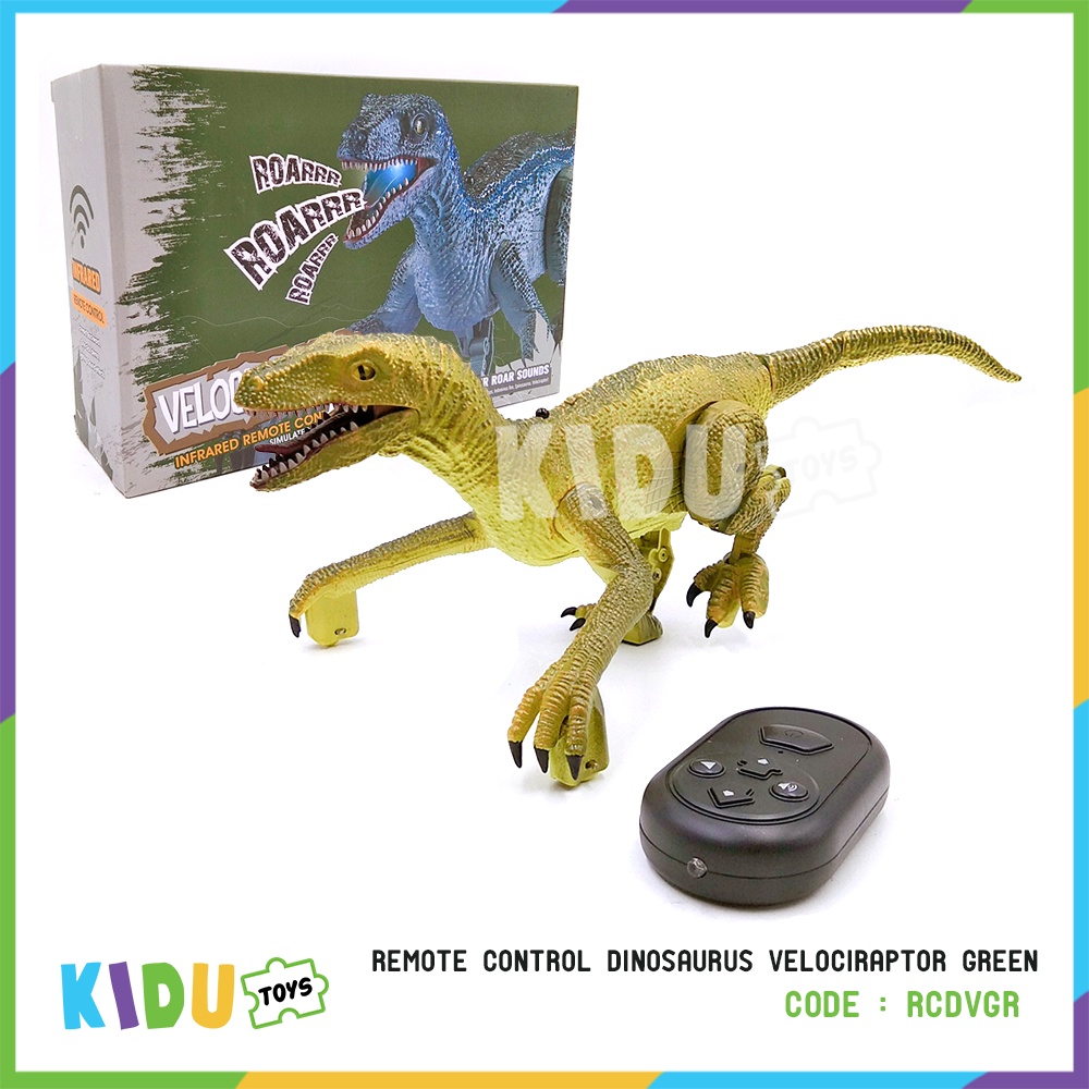 Mainan Anak Remote Control Dinosaurus Velociraptor RC Dinosaurus Kidu Toys