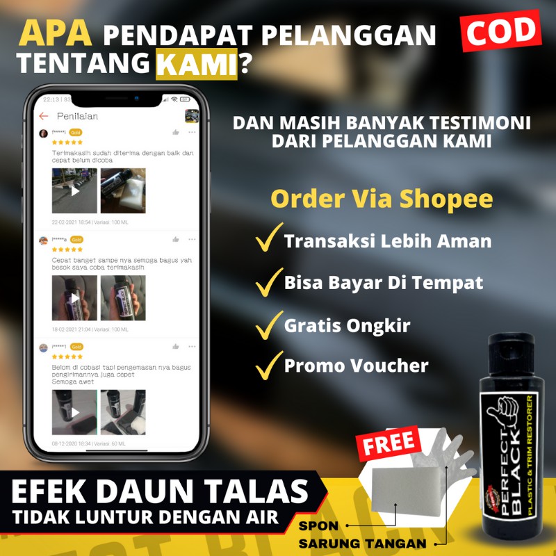 penghitam pengkilap body bodi motor mobil beli 1 gratis 1 perfect black