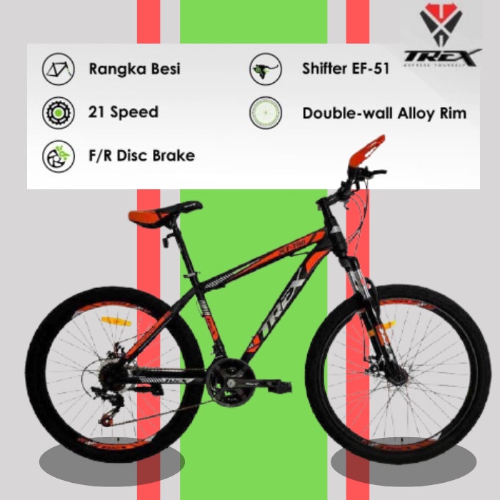 SEPEDA GUNUNG MTB TREX XT 787 21 SPEED NEW DESIGN ORIGINAL