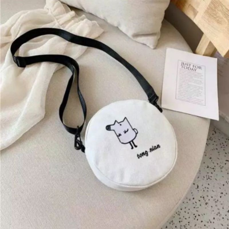 N_B_S / CRAZZY TAS SELEMPANG WANITA SLING BAG TAS SELEMPANG MINI BULAT TAS SELEMPANG KEKINIAN SIMPLE