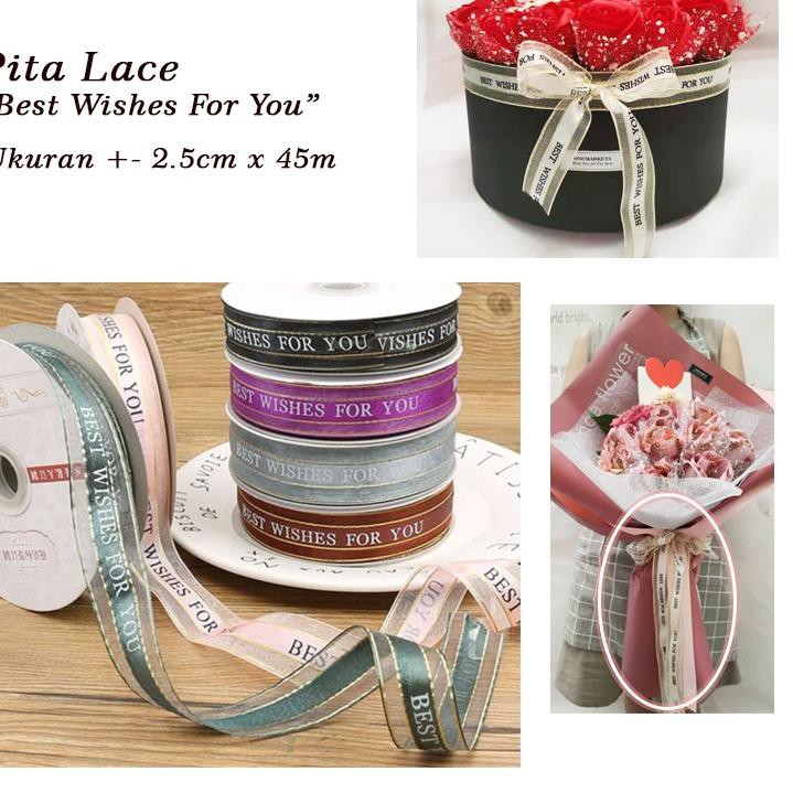 

WQF Korean Pita Lace " Best Wishes For You " - Pita Kotak Kue HBD 1 Meter ➥ (Promo)