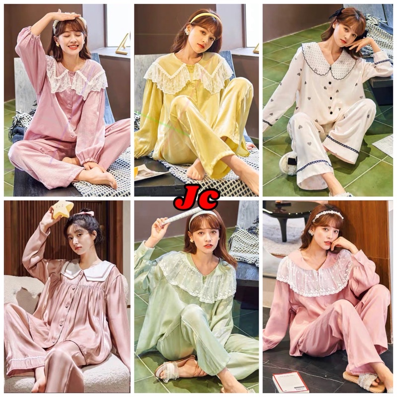 RESTOCK JC- Set Piyama BabyDoll Satin PP / Piyama Satin Import Premium / Piyama wanita Muslimah import Murah