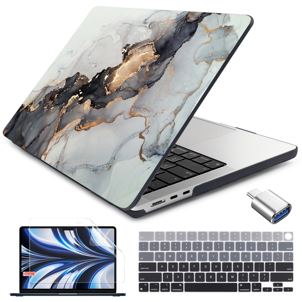 2022 marble print hardshell case for 2022 macbook pro air m2 m1 2020 2019 pro13 14 15 16inch m1 2021