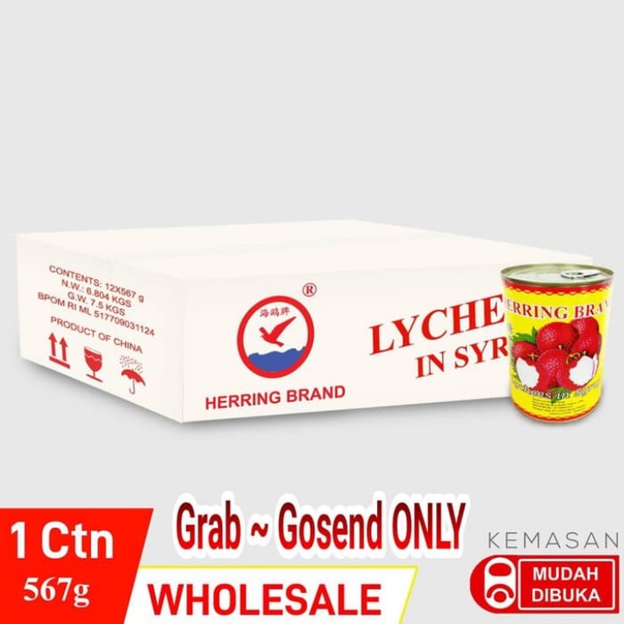 

Buah leci dalam kaleng/Herring brand lychees in syrup 567gr @1ctn