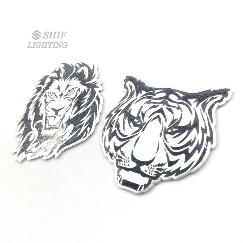 1Pc Stiker Emblem / Badge Bahan Aluminium Motif Harimau untuk Mobil