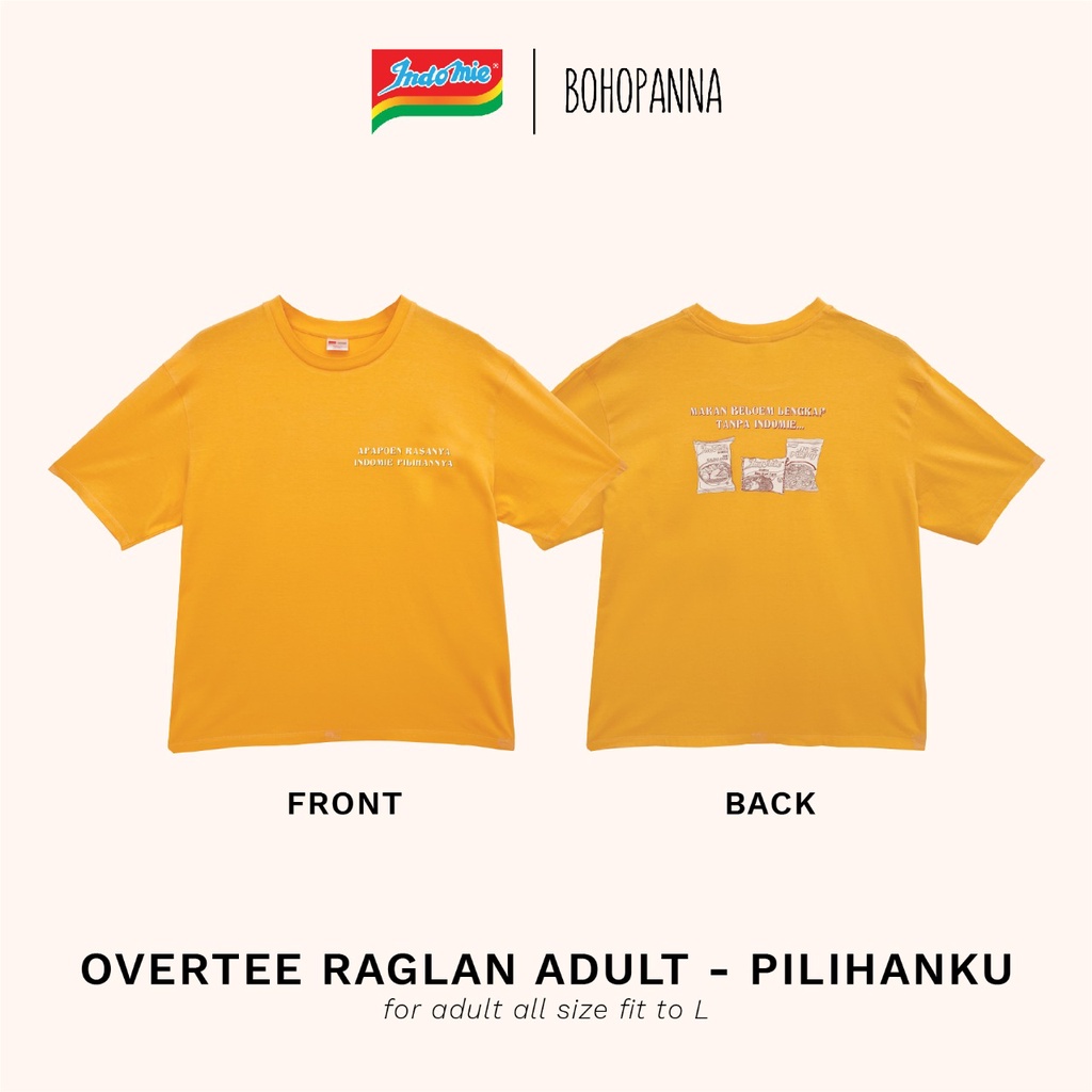 Bohopanna x Indomie - Overtee Raglan Set / Setelan Kaos dan Celana Anak