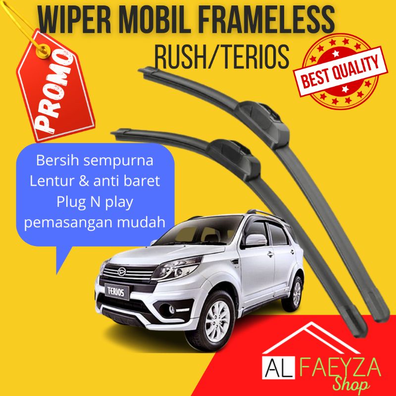 Promo Wiper Kaca Mobil Frameless Rush Terios 1 Set 2 Pcs