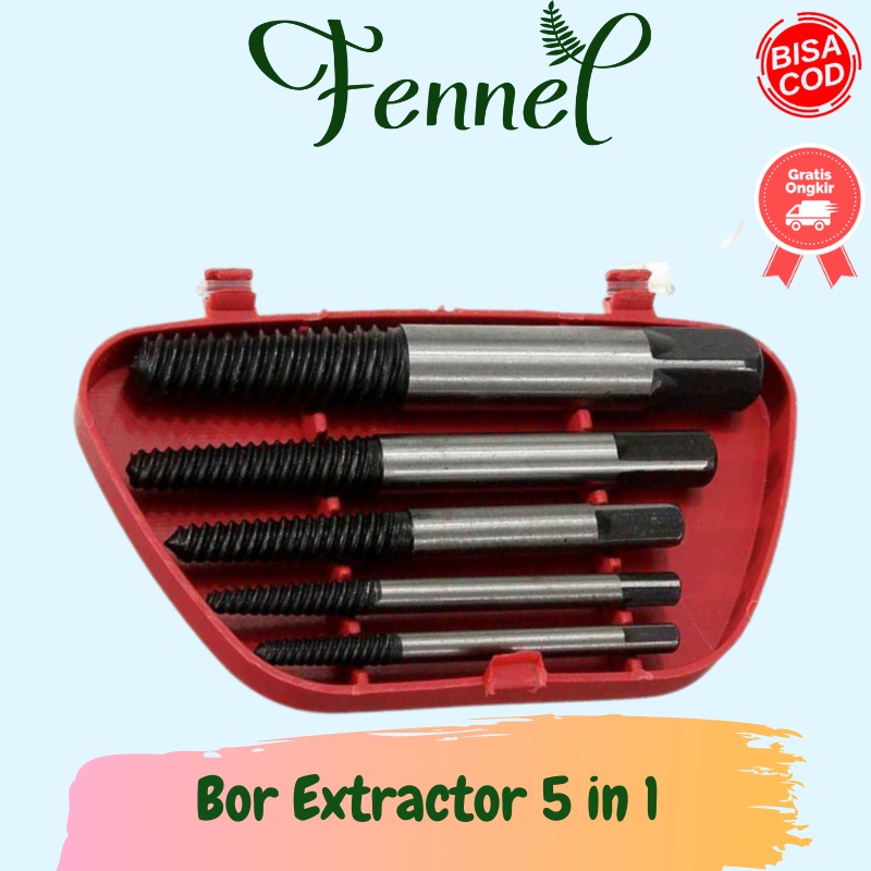 Set Bor Extractor Broken Screw Remover 5 in 1 TL00170