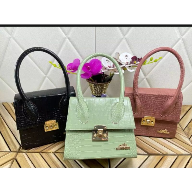TAS TENTENG HERM CROCO H LUCU SANTAI WANITA MINI KECIL MODEL IMPORT UNDANGAN PESTA SANTAI MALL