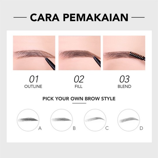 ⭐ BAGUS ⭐ YOU EXTRA SLIM BROW PENCIL | Chocolate Dark Brown Ash Brown