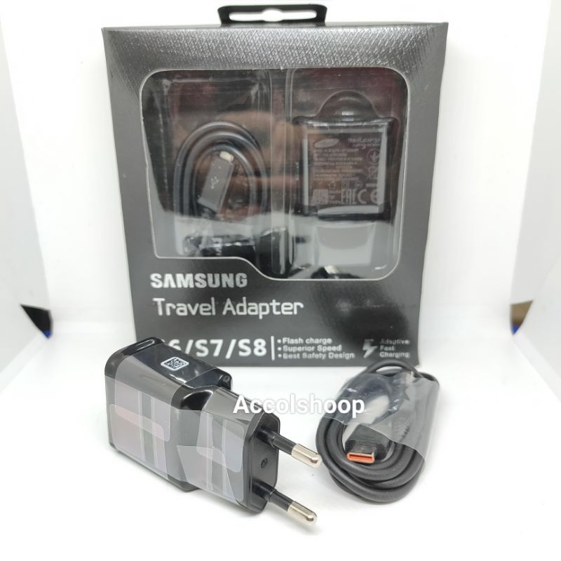 Charger Samsung Type C Hitam ORI 2A Support Fast Charging