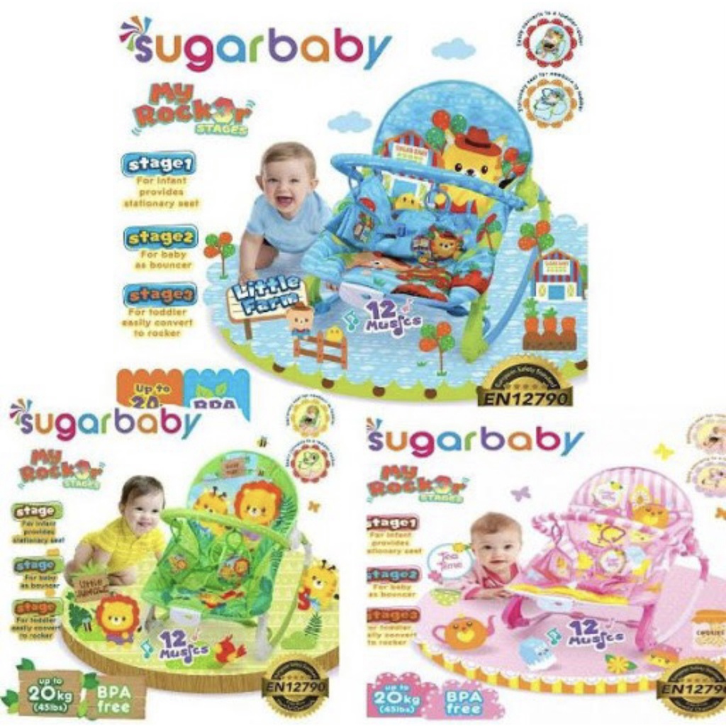 SUGAR BABY Bouncer Kursi Mainan Baby My Rocker - 3 Stages Terbaru