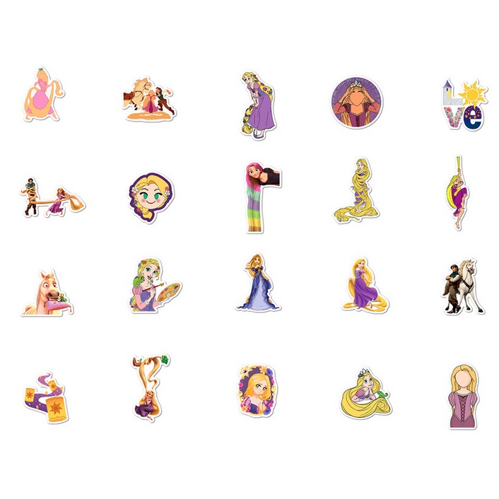 A137 STICKER 10PCS (TANGLED RAPUNZEL) anti air notebook scrapbook label tempel motif kartun superhero super hero unik lucu atk alat tulis kantor murah viral termurah kartun komputer leptop handphone hp smartphone koper laptop tembok kulkas disney anime