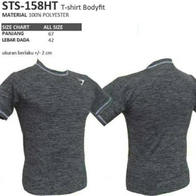 Kaos sport fitness bodyfit Gymshark hitam