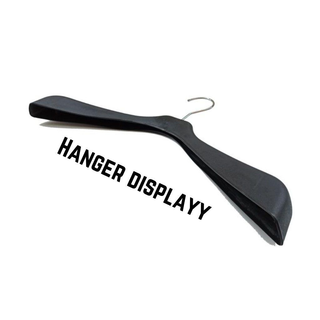 Hanger Gantungan Plastik Distro 181 Gantungan Baju - Jas Berkualitas (1 Lusin) Hitam Hanger Bebek