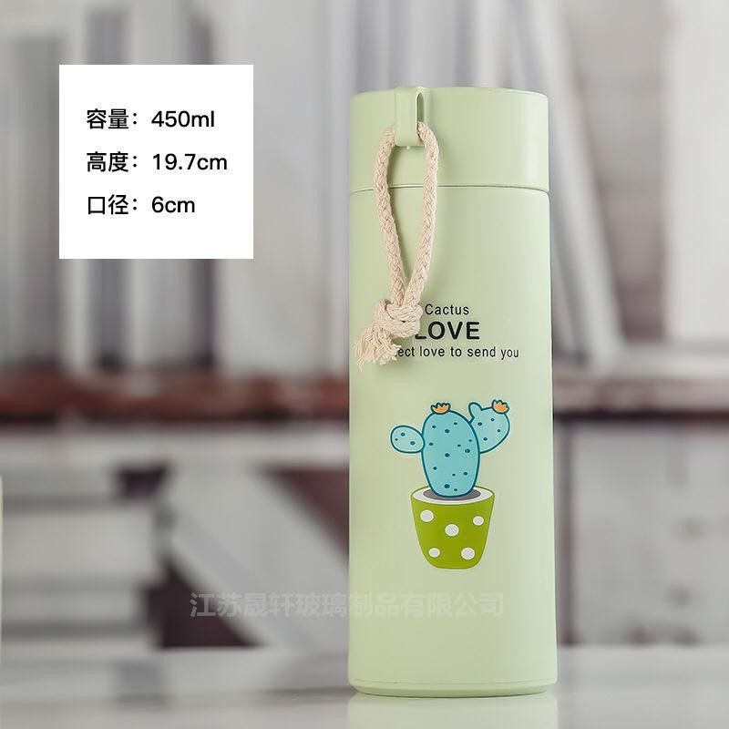 Botol Kaktus/Botol Minum Kaca Kaktus/Botol Air Kaca Kaktus 450 ml/Cactus Bottle