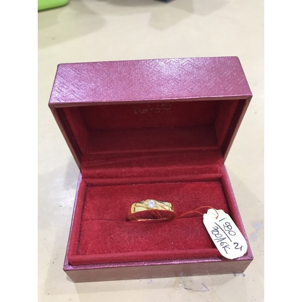 cincin casual permata satu emas asli kadar 700 16k
