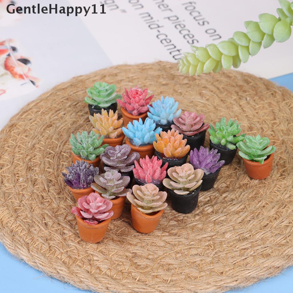 Gentlehappy 5pcs / Set Miniatur Pot Tanaman Sukulen Skala 1: 12 Untuk Aksesoris Rumah Boneka