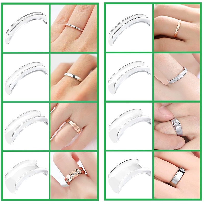 8pcs / Set Alat Pengukur Cincin Model Longgar Transparan 8 Ukuran