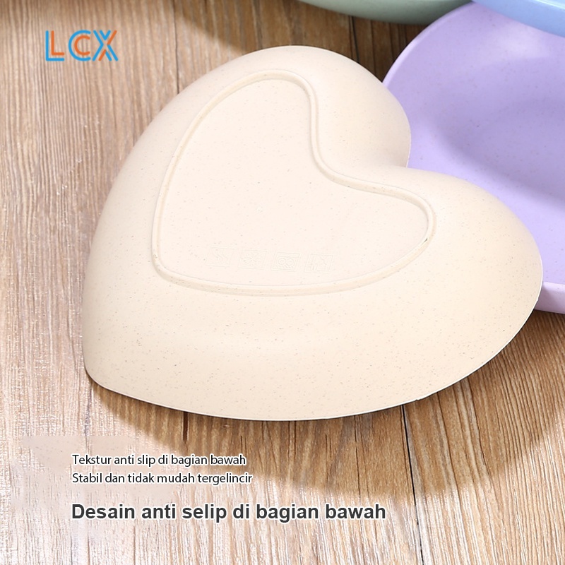 LCX Piring Makan Saji | Berbentuk Hati Plate Piring Saji | Ramah Lingkungan | Biodegradable VS-85