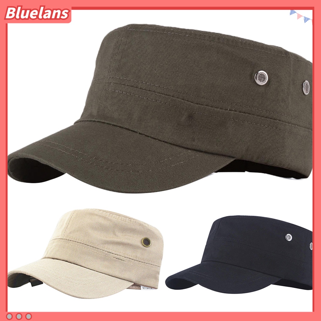 bluelans♘ Topi Baseball Komando Flat Warna Polos untuk Pria/Outdoor