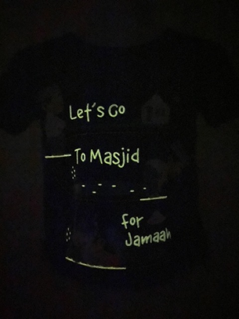 Kaos anak cow (LET’s go tO masjid) GLOW IN THE DARK 1-9tahun