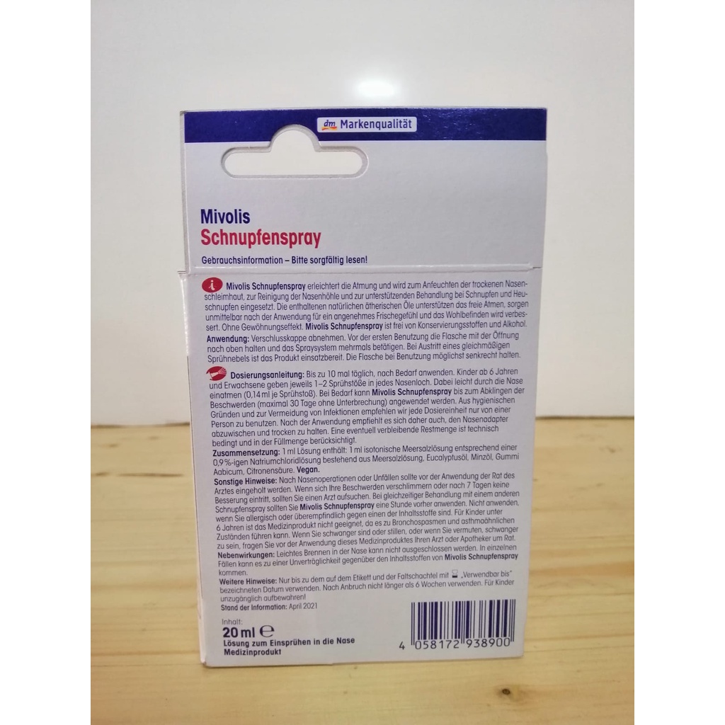 DM Mivolis Schnupfen Spray 20ml 20 ml