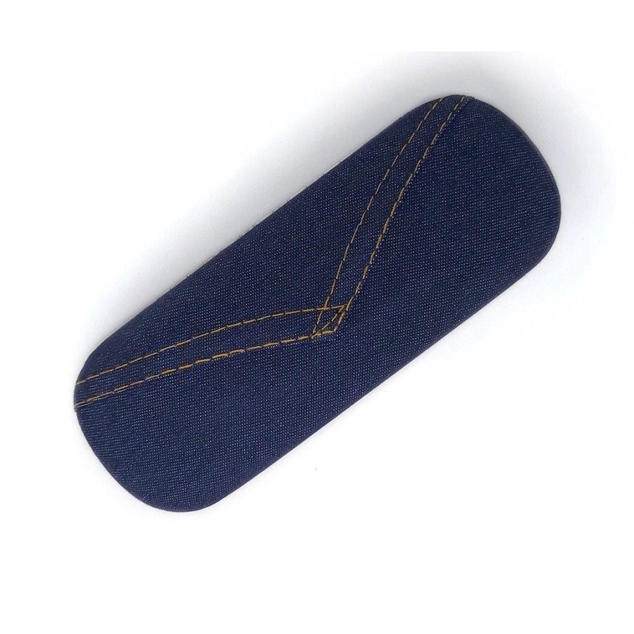 Mushto Tempat Kacamata Hardcase Cepuk Magnet Motif Jeans A5