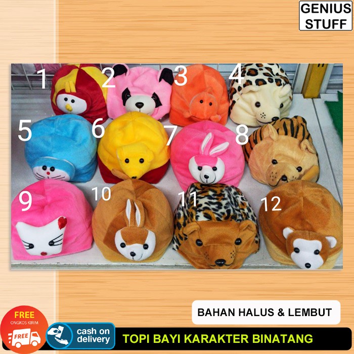 TOPI KARAKTER ANAK TOPI BAYI KARAKTER TOPI ANAK LAKI-LAKI TOPI KARAKTER HEWAN TOPI ANIMAL