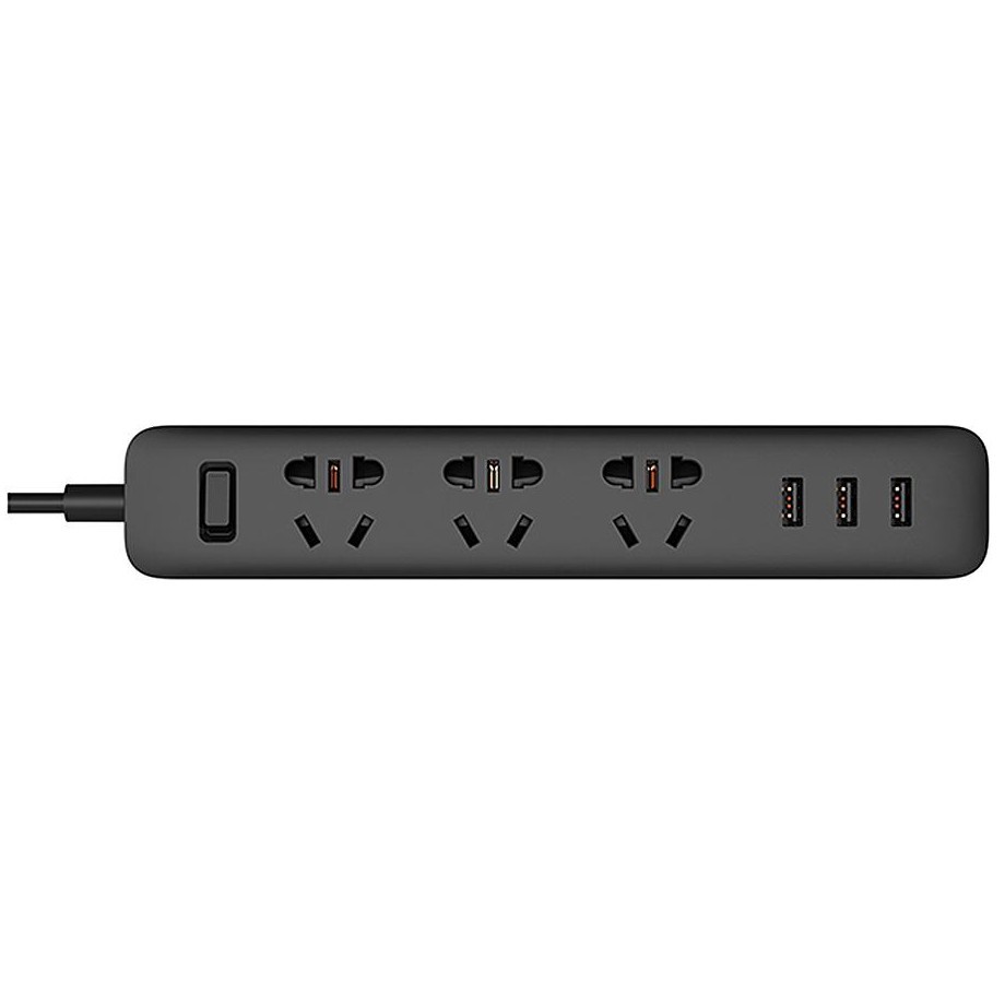 Grab medan Mi Smart Power Strip 3 Plug dengan Cas 3 USB Port 2A - Black (ORIGINAL)