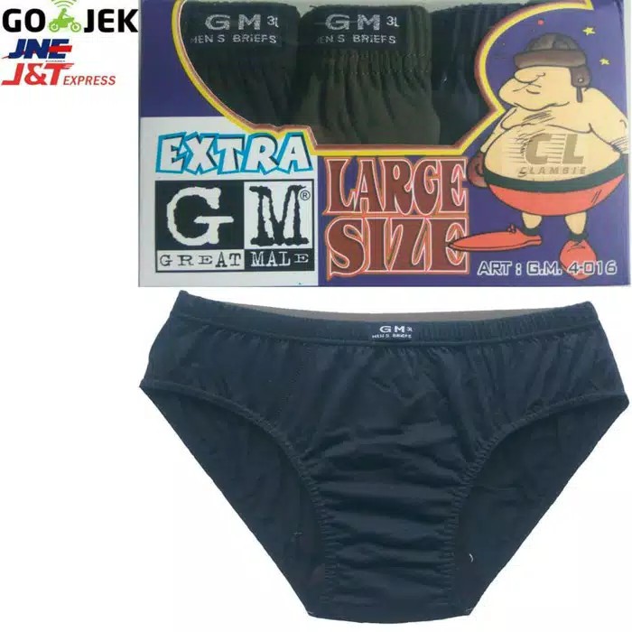 3 PCS GM Great Male Briefs Celana dalam pria Dewasa Art GM 41016 SUPER JUMBO