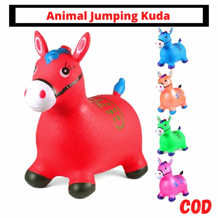 MAINAN KUDA-KUDAAN KARET TEBAL JUMPING ANIMAL UNICORN JUMPING BINATANG JUMBO