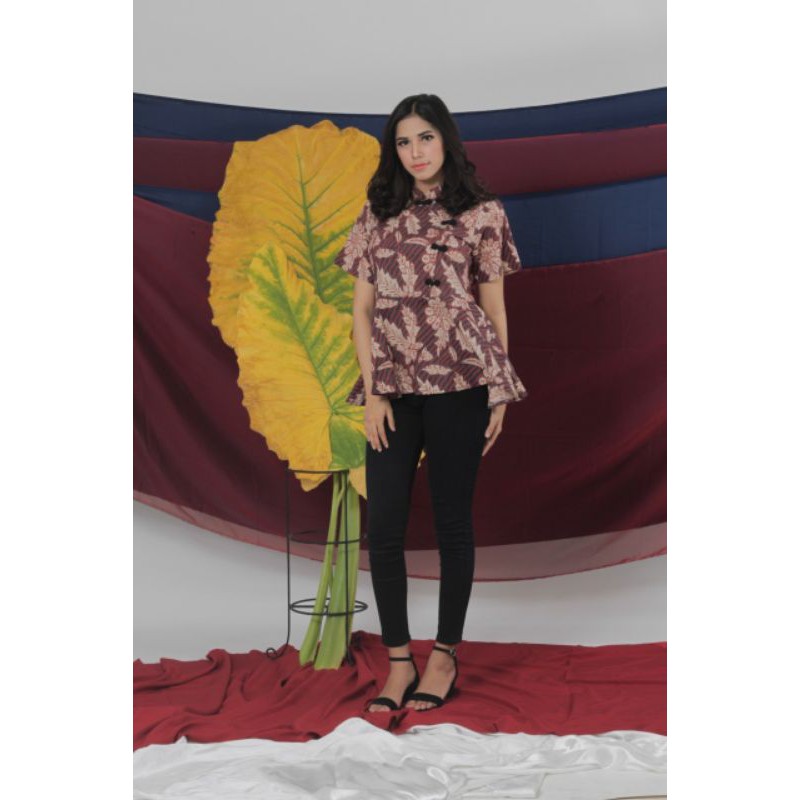 Cheongsam / Blouse Wanita / Batik Cap Asli