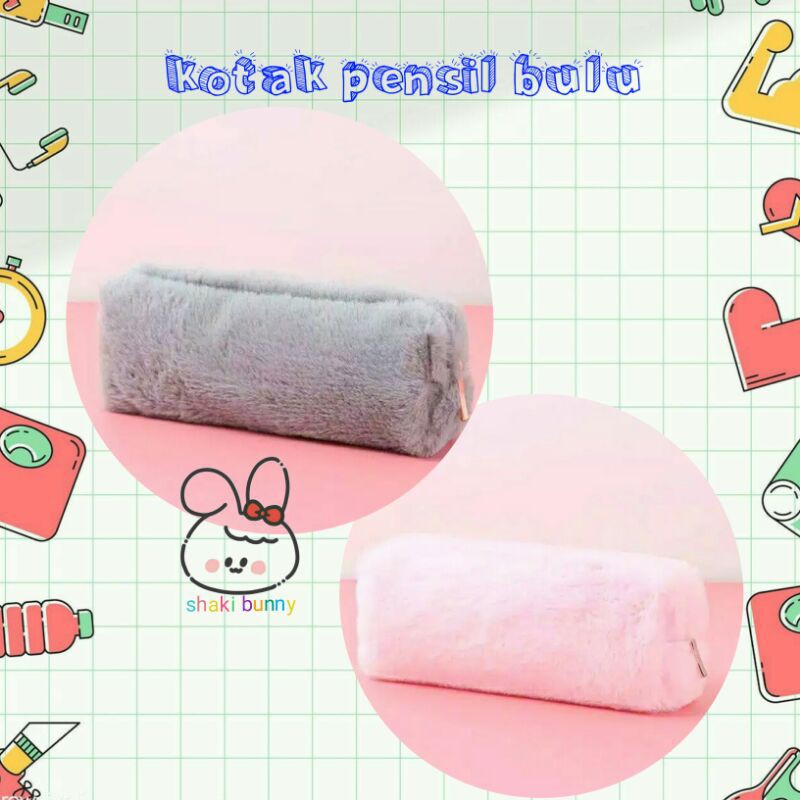 Kotak Pensil Bulu / Pencil Case Korea
